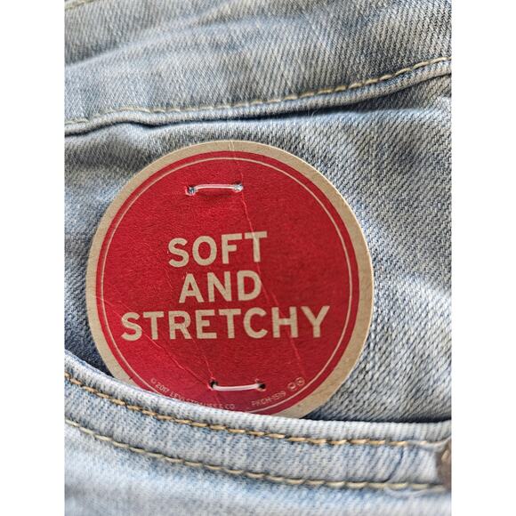 Levi's 711 Skinny Stretch Light Blue Denim Adjustable Waist Girl's Jeans 14 Reg - Picture 5 of 10